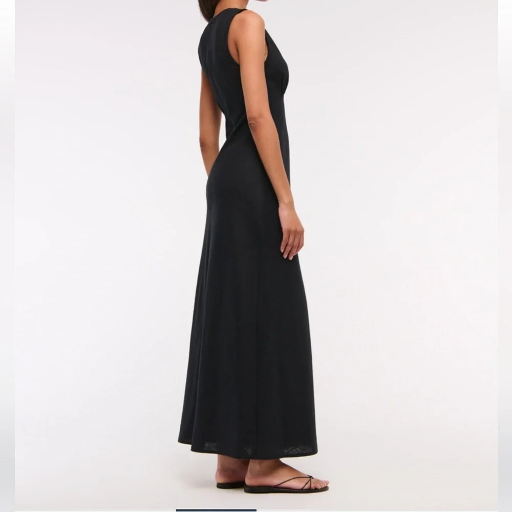 Abercrombie & Fitch Black Maxi Dress with Deep V
